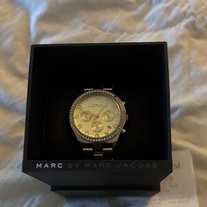 Marc by Marc Jacobs Gold-Tone Crystal Bezel Men's Chronograph Watch